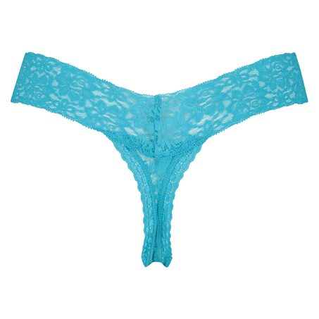 Tanga floral encaje, Azul