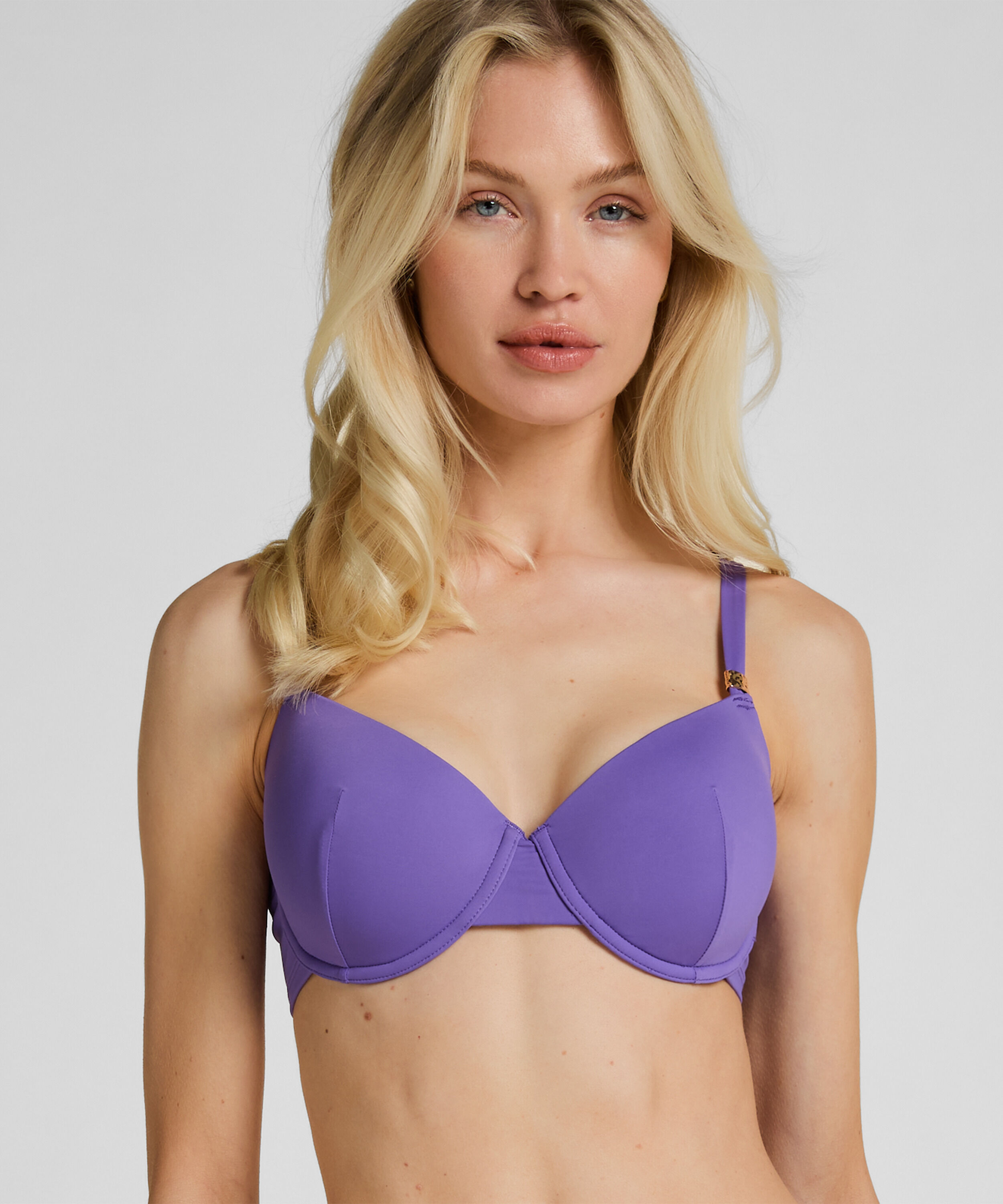 Top de Bikini Lujoso con Aros y Relleno, Morado