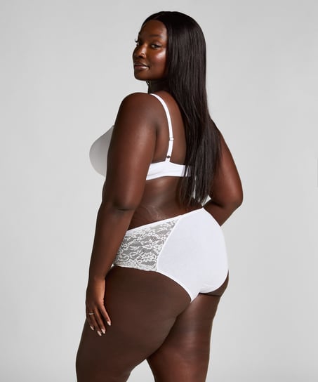 Superslip midi de encaje, Blanco