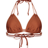 Top de bikini triangular Sahara, marrón