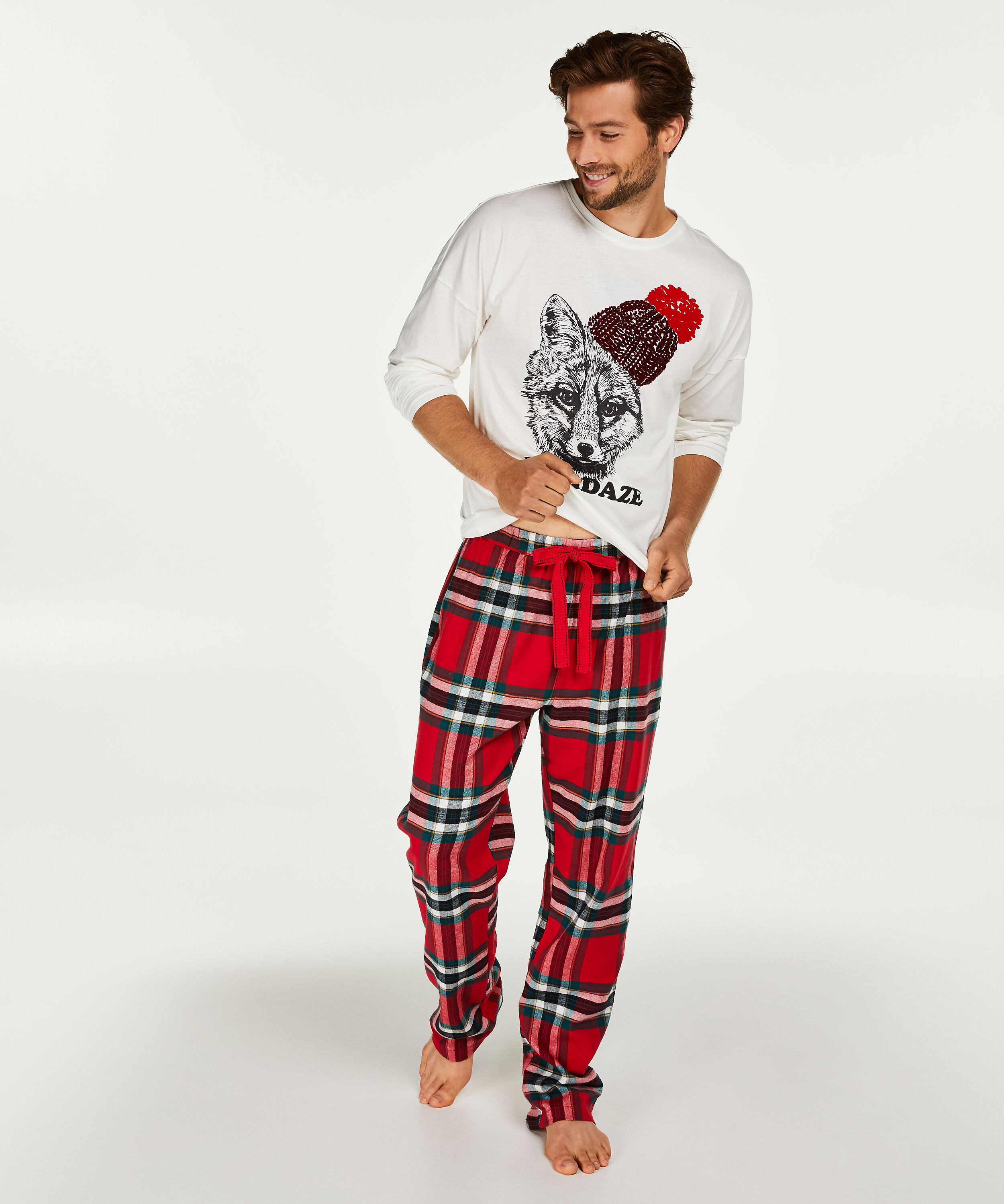 Conjunto de pijama para hombre, Rojo