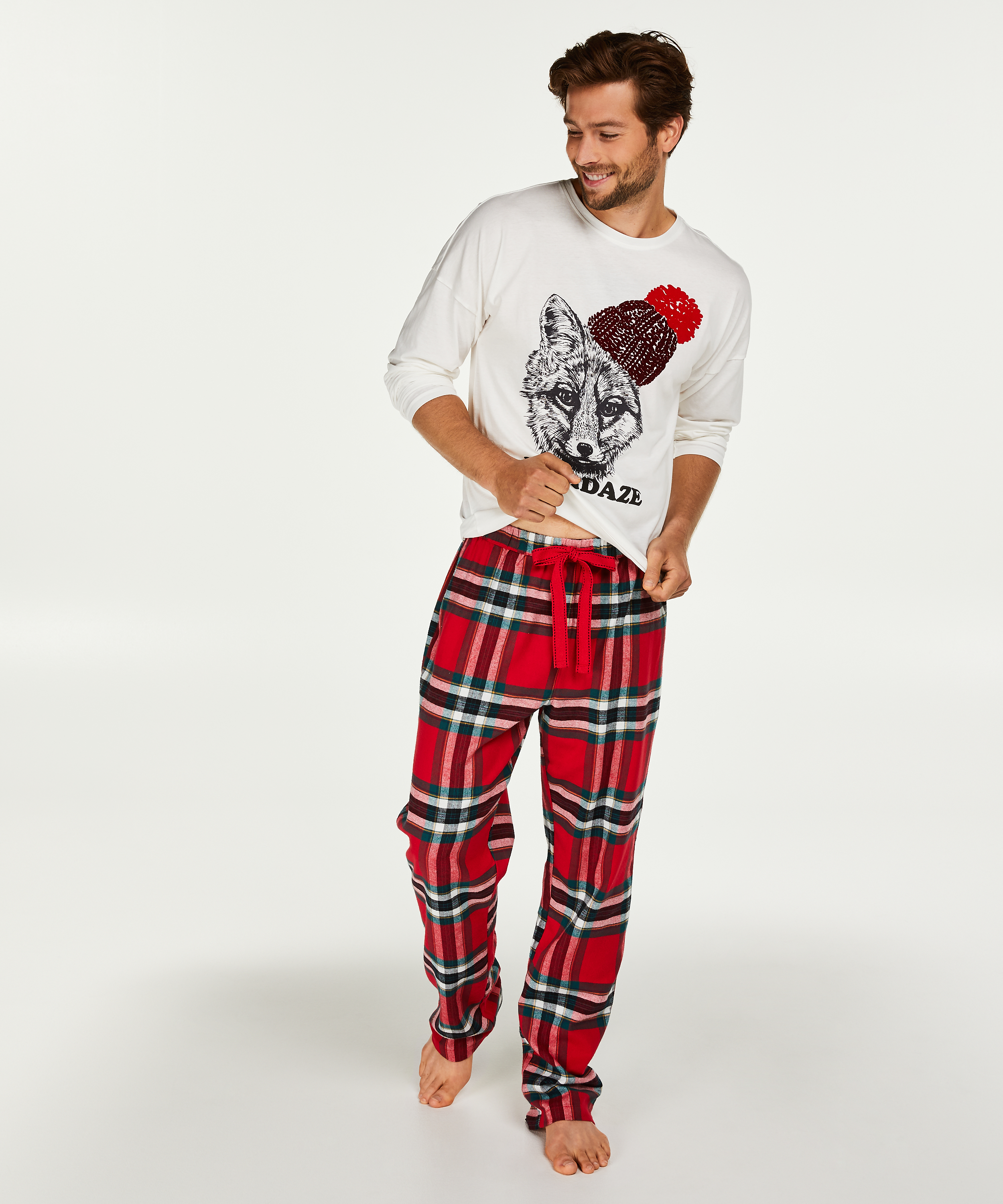 Conjunto de pijama para hombre, Rojo, main