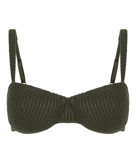 Top de bikini sin relleno con aros Cairo, Verde