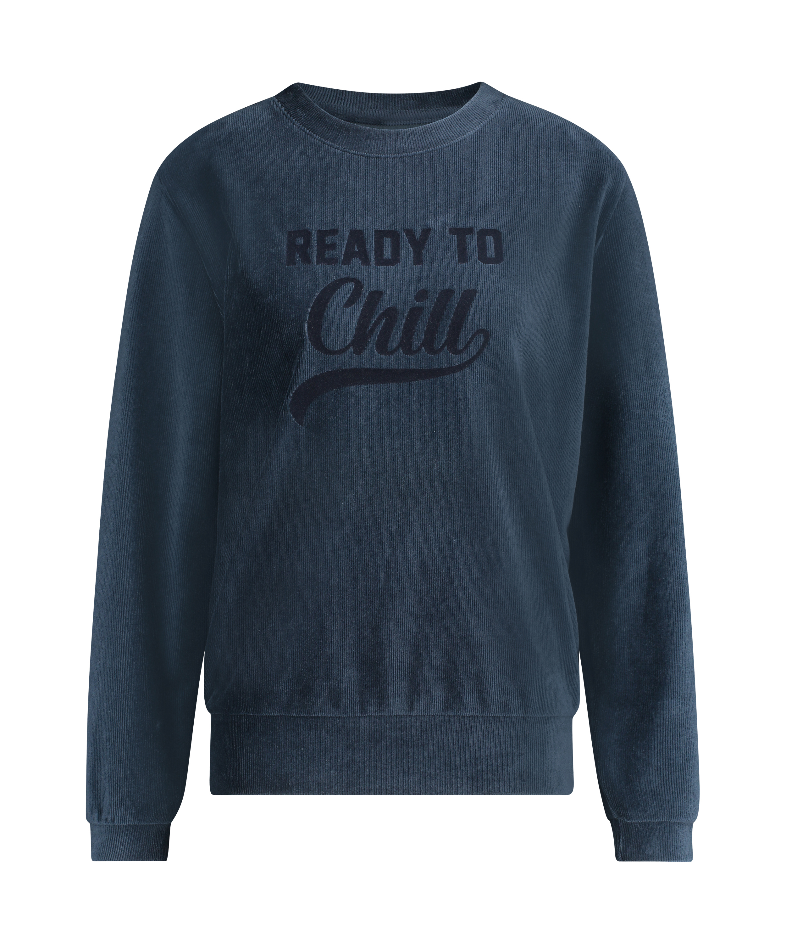 Top de terciopelo de manga larga, Azul, main