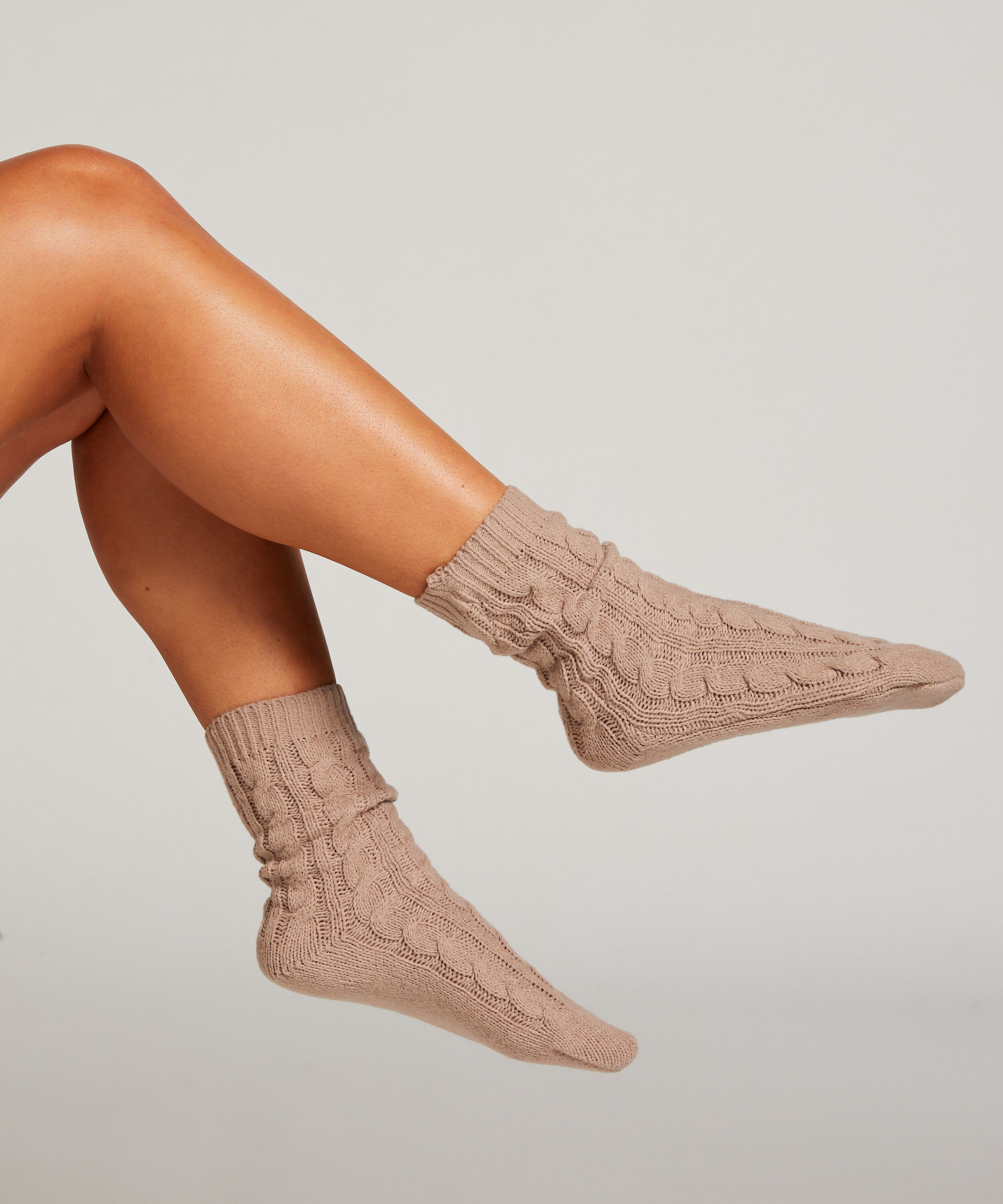 1 par de calcetines de punto, Beige