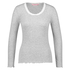 Top acanalado R-neck, Gris