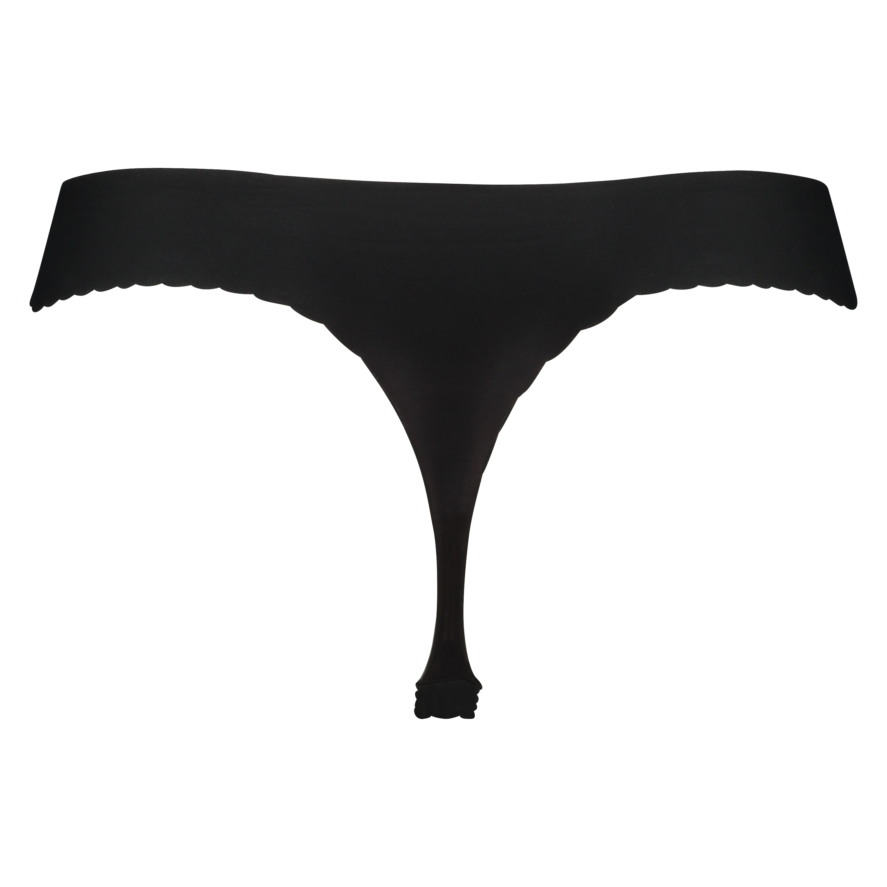 Thong invisible scalloped, Negro, main