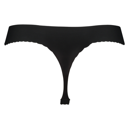 Thong invisible scalloped, Negro