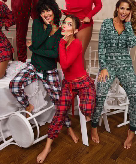 Pantalones de pijama de franela, Rojo