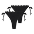 Pack de 2 Braguita de Bikini Cheeky Tanga Scallop, Negro
