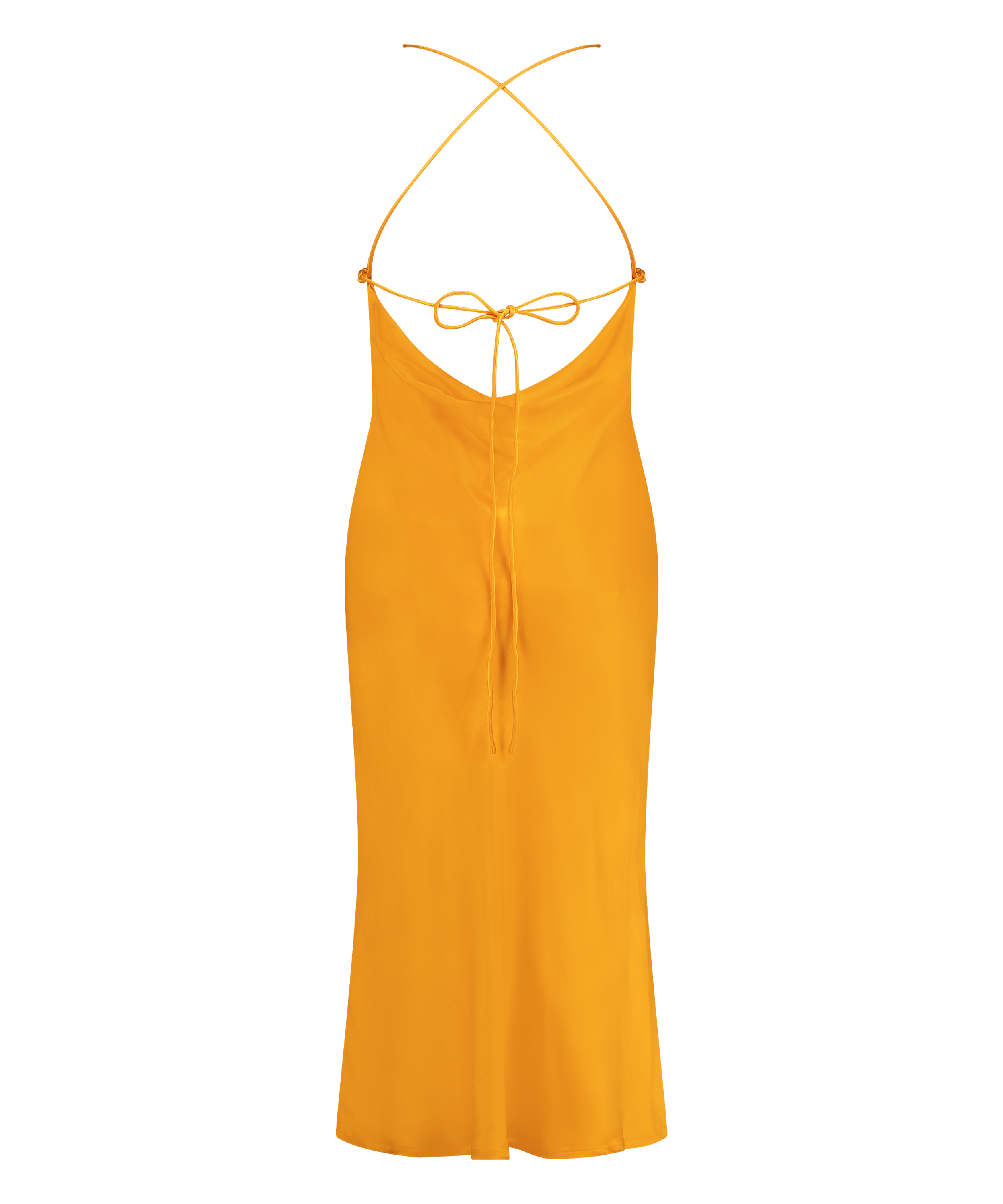 Vestido midi Sat&eacute;n, Naranja, main