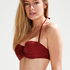 Top de bikini de aros preformado sin tirantes Cali Doutzen Copas A-E, Rojo
