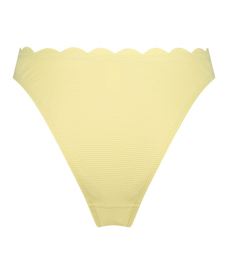 Braguita de Bikini de Corte Alto Scallop, Amarillo