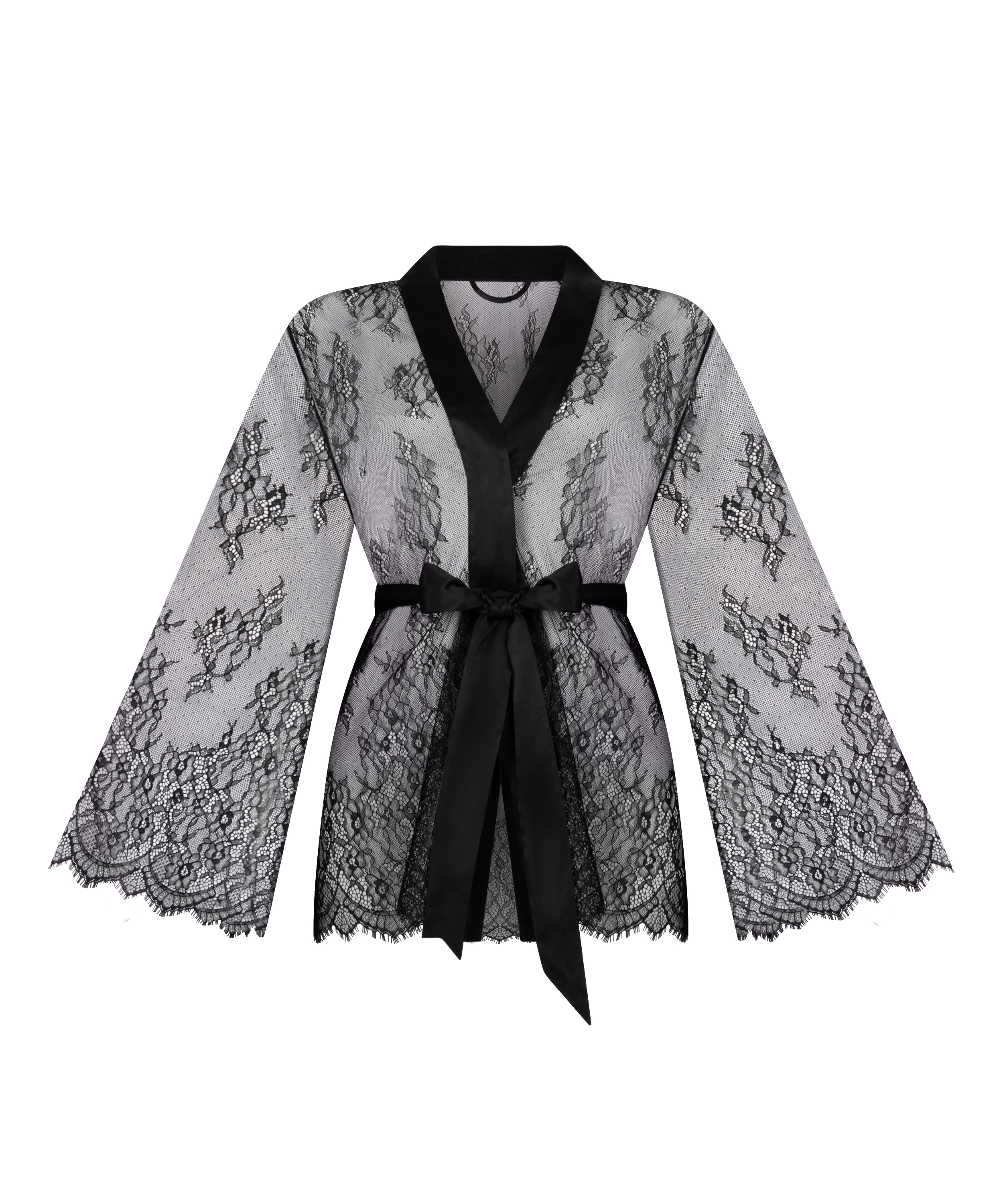Kimono Allover Lace, Negro, main
