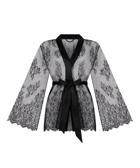 Kimono Allover Lace, Negro