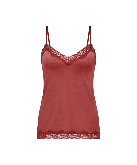 Camiseta top Velours Lace, Rosa