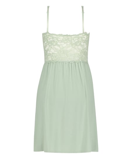 Vestido lencero Nora Lace, Verde