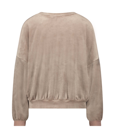 Top de terciopelo Lurex, Marr&oacute;n