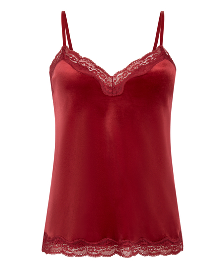 Camiseta top Velours Lace, Rojo
