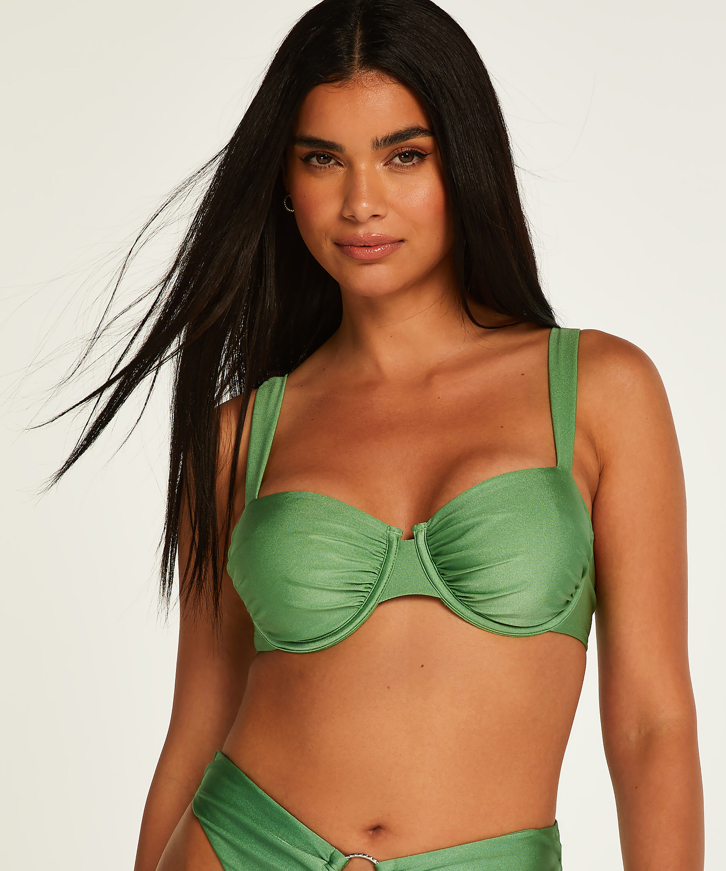 Top de bikini con aros no preformado Mauritius, Verde