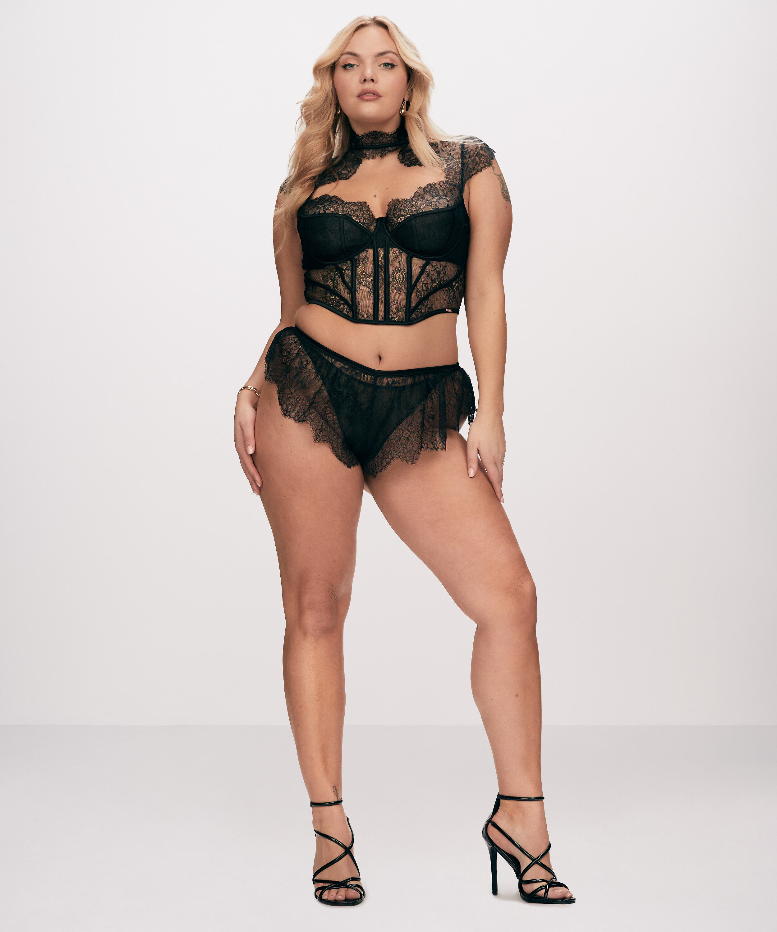 Braguita francesa Lace Camille, Negro