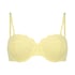 Top de bikini con aros, sin tiras y acolchado Scallop Copa E +, Amarillo