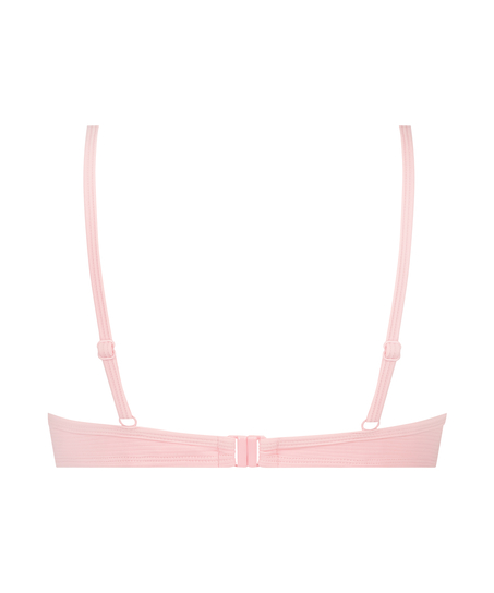 Top de bikini de aros no preformado Texture, Negro