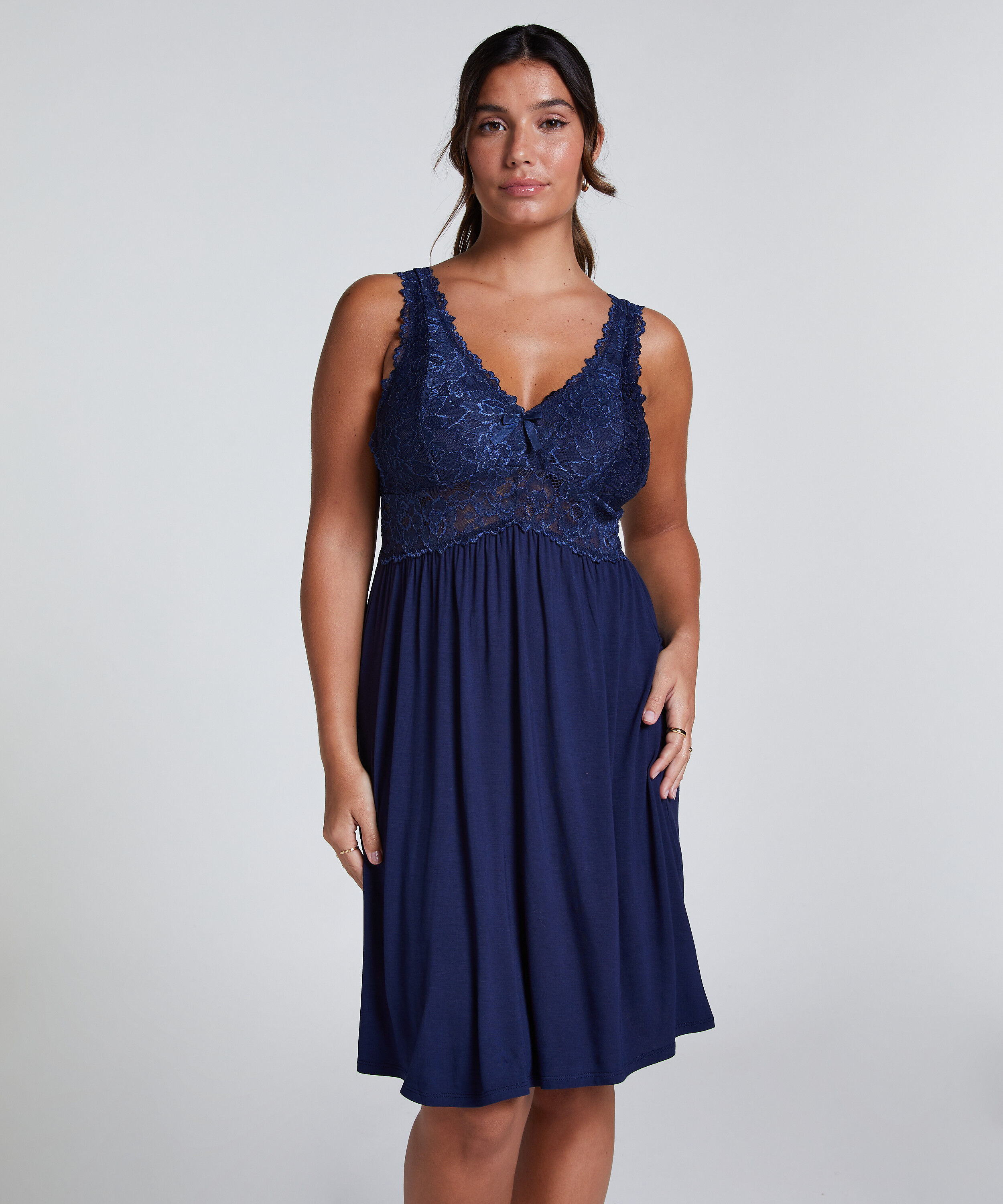 Vestido lencero Nora Lace, Azul