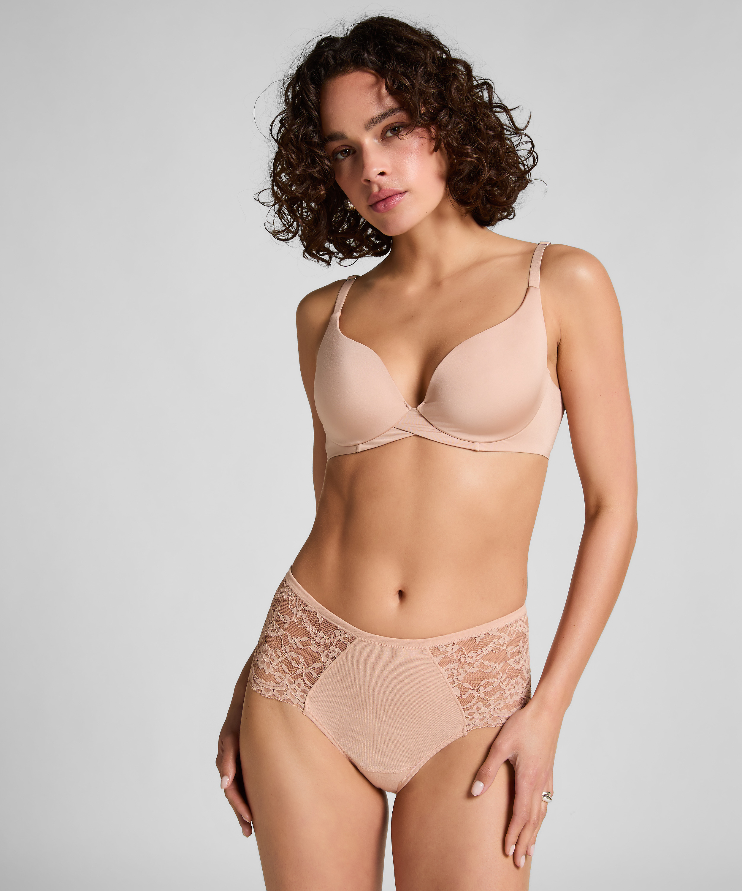 Superslip midi de encaje, Beige, main