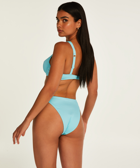 Top de bikini de aros no preformado Texture, Negro