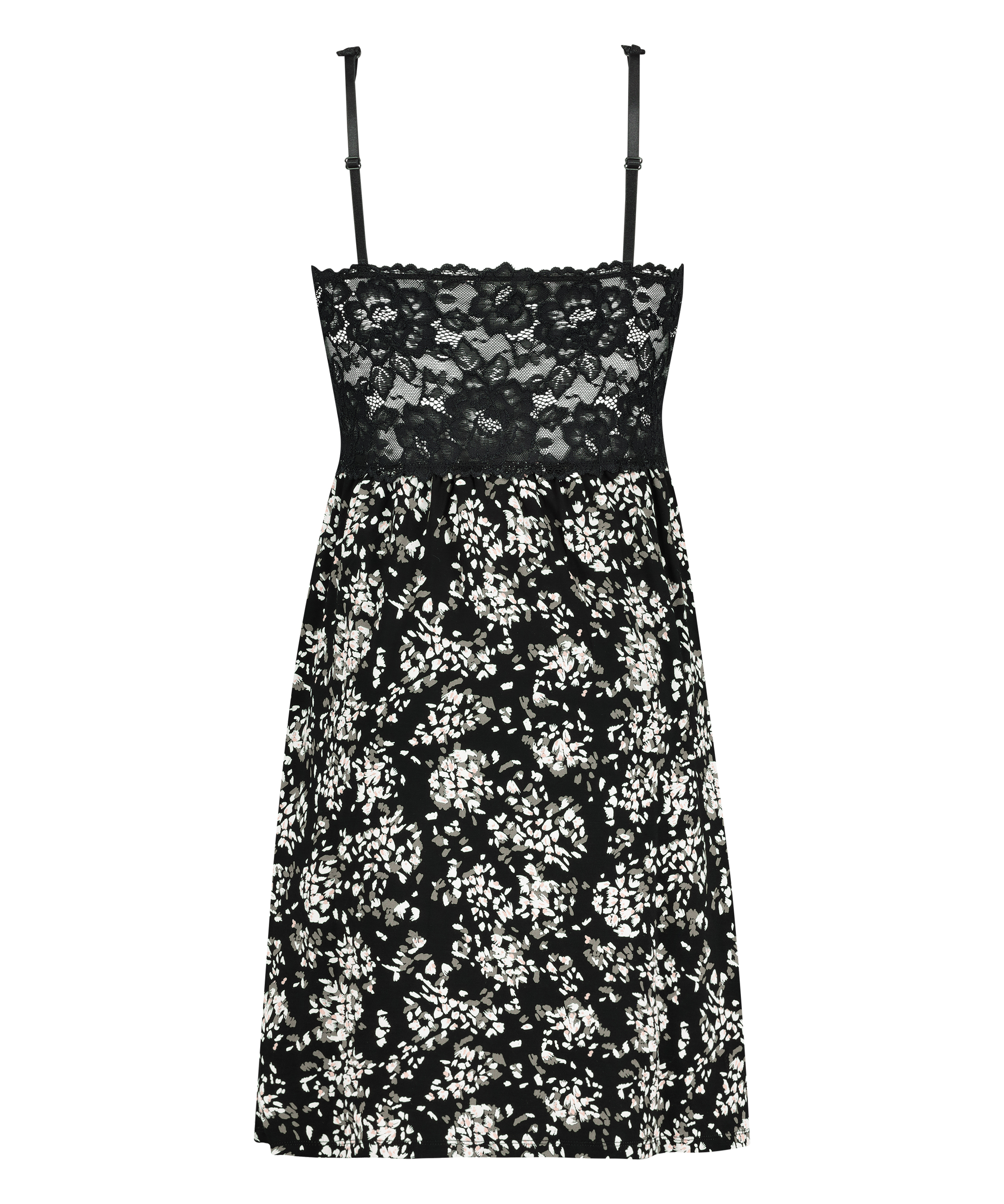 Vestido lencero Nora Lace, Negro, main