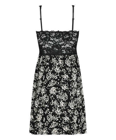 Vestido lencero Nora Lace, Negro