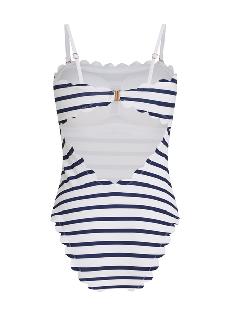 Bañador Bandeau Scallop, Blanco
