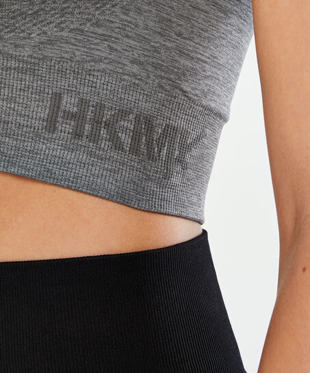 Sujetador deportivo de cuello alto y nivel 2 Ombre de HKMX, Gris
