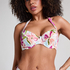 Top de bikini sin relleno con aros Ayanna, Blanco