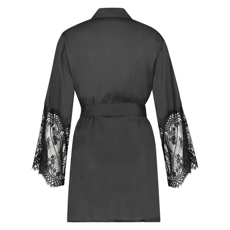 Kimono Lace Satin, Negro