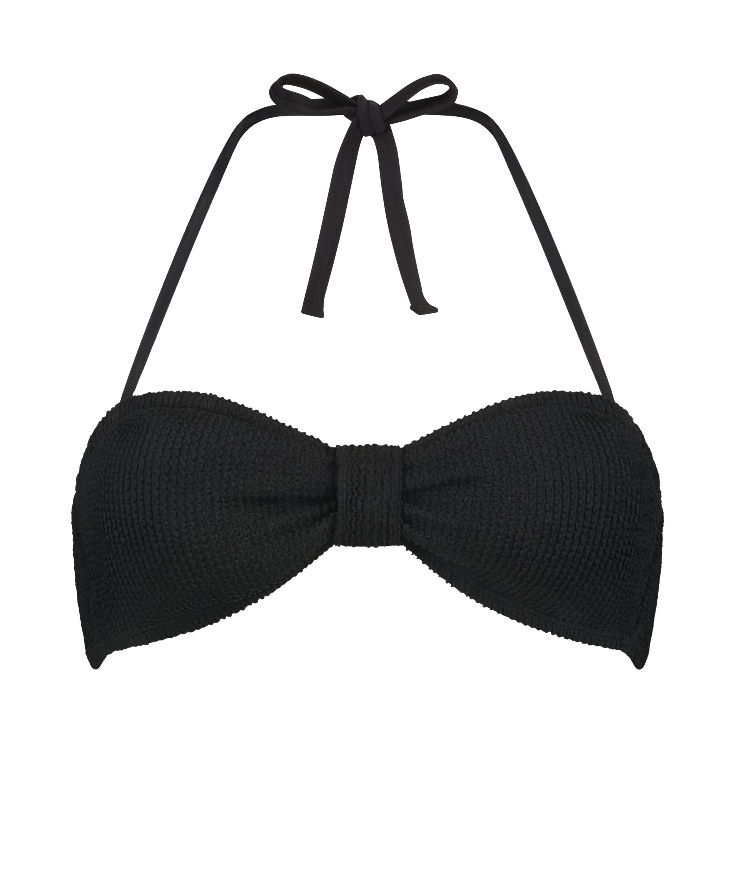 Top de bikini bandeau Crinkle, Negro, main