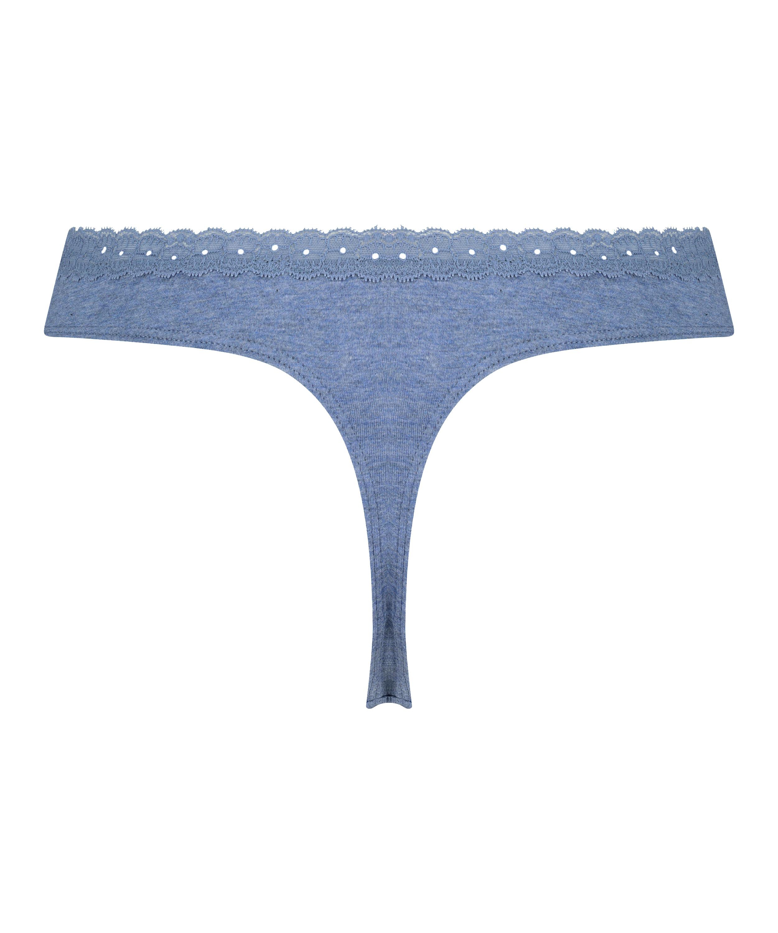 Tanga de algodón, Azul, main