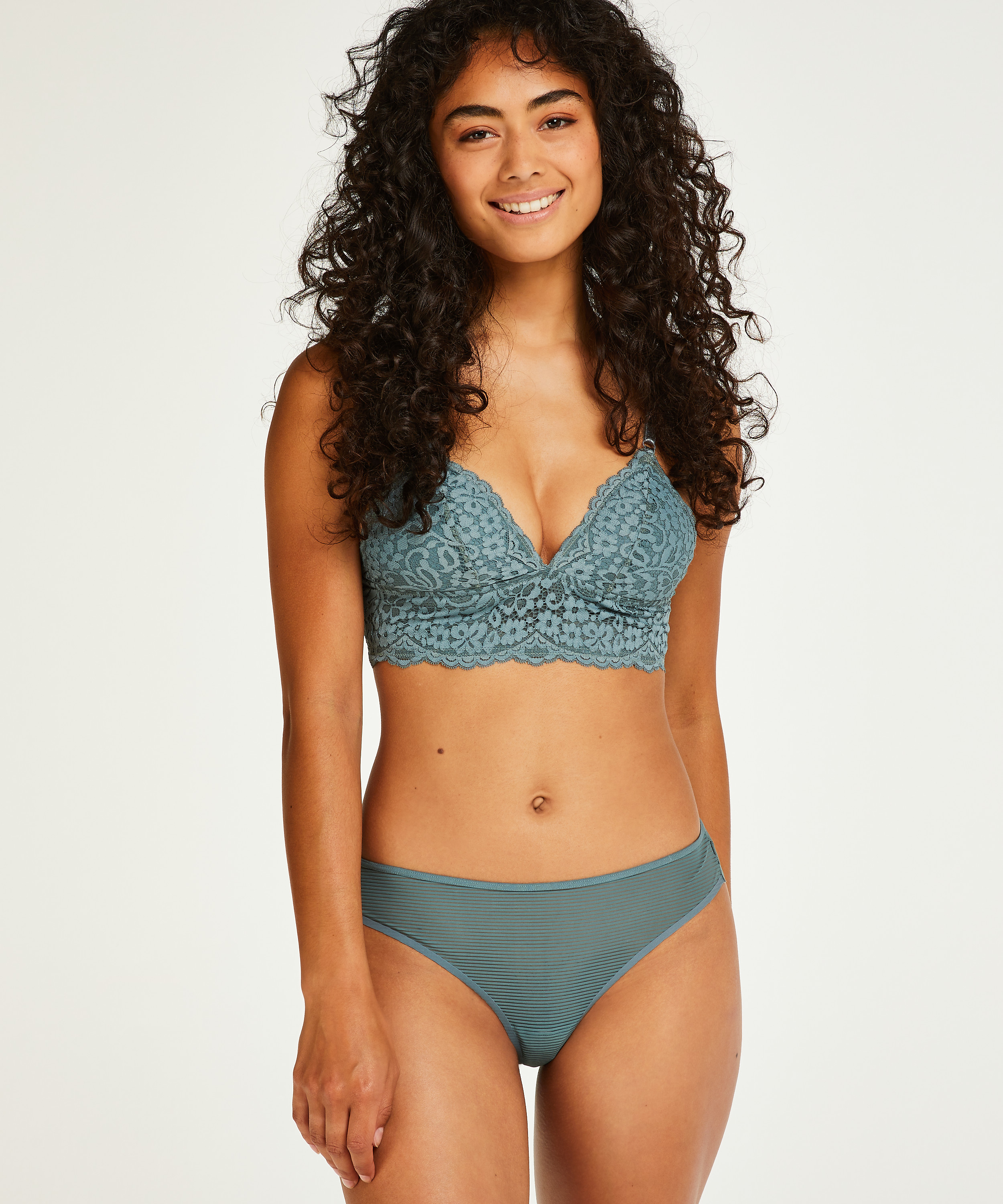 Tanga invisible Stripe mesh, Verde, main