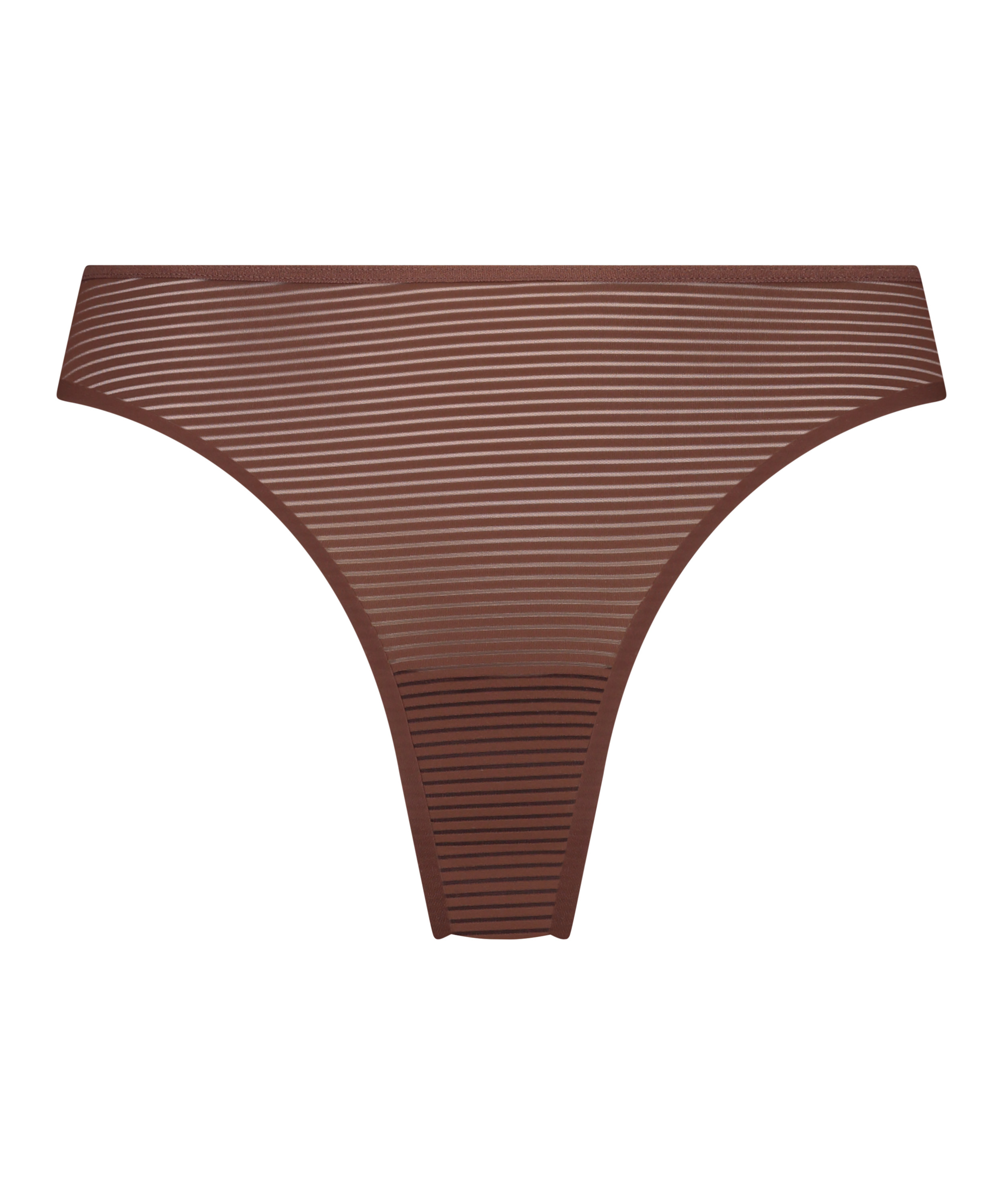 Tanga invisible Stripe mesh, marrón, main