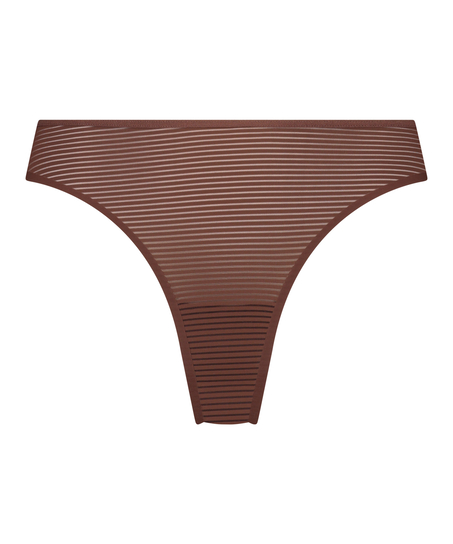 Tanga invisible Stripe mesh, marrón