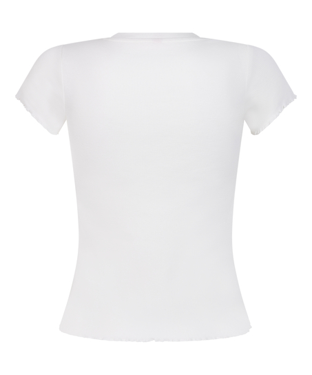 Camiseta de algodón de manga corta, Blanco