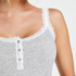 Singlet top cami rib lace, Gris
