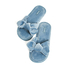 Pantuflas de terciopelo Knot, Azul