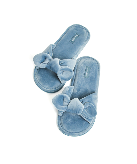 Pantuflas de terciopelo Knot, Azul