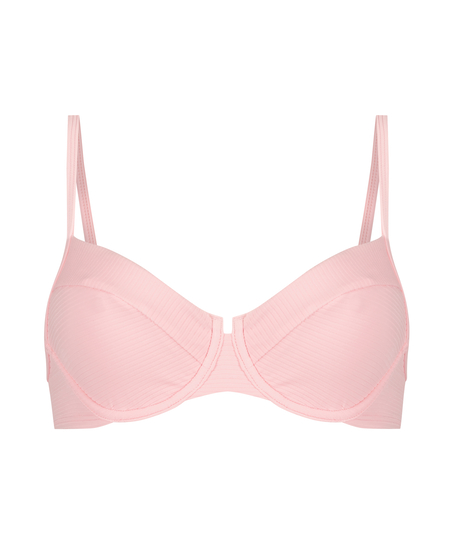 Top de bikini de aros no preformado Texture, Negro