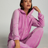 Chaqueta con capucha de terciopelo, Rosa