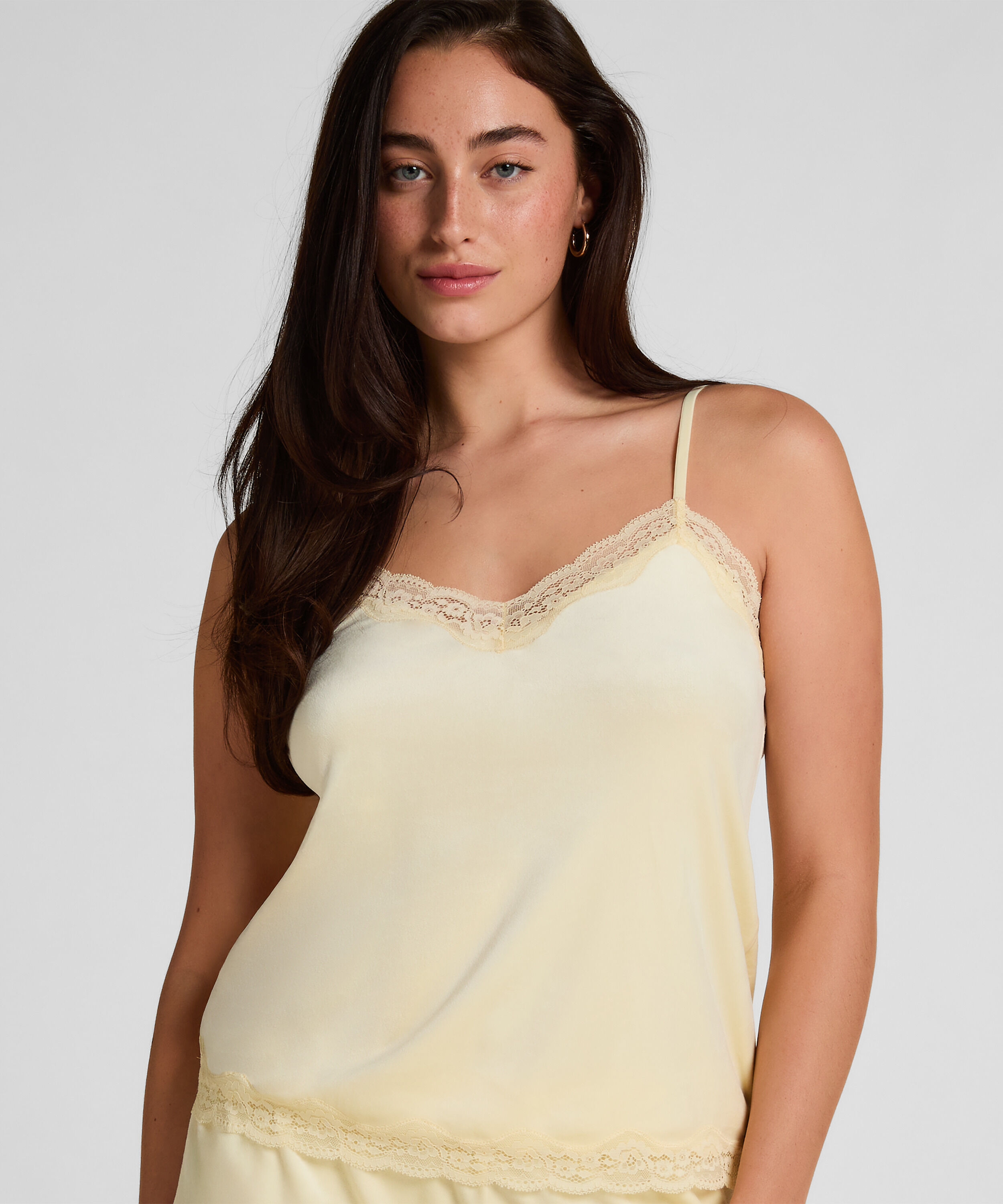 Camiseta top Velours Lace, Amarillo