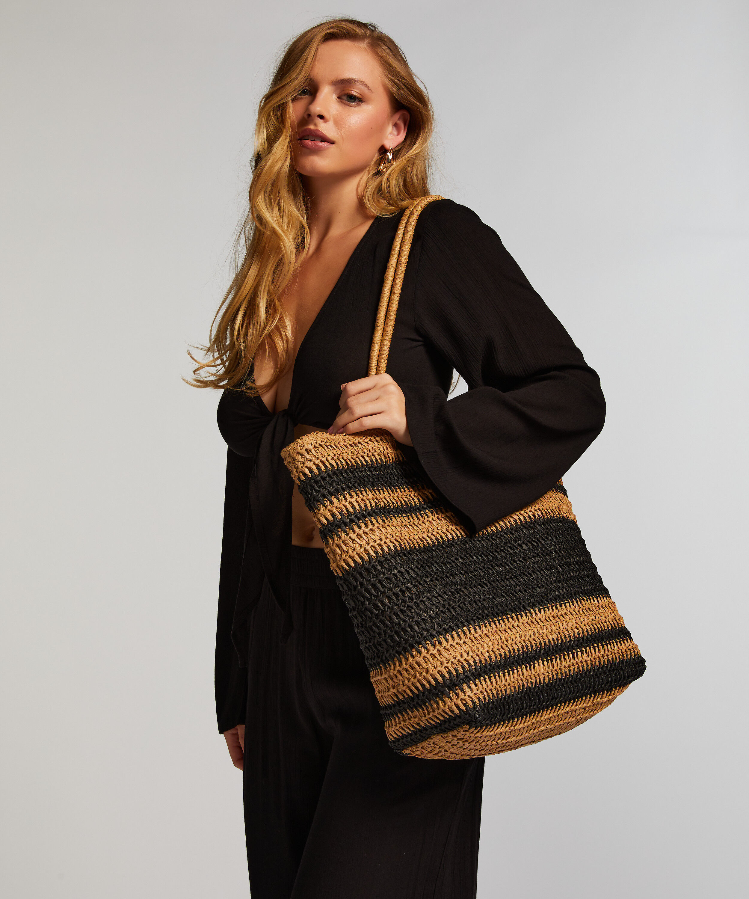 Bolsa de playa a rayas, Negro