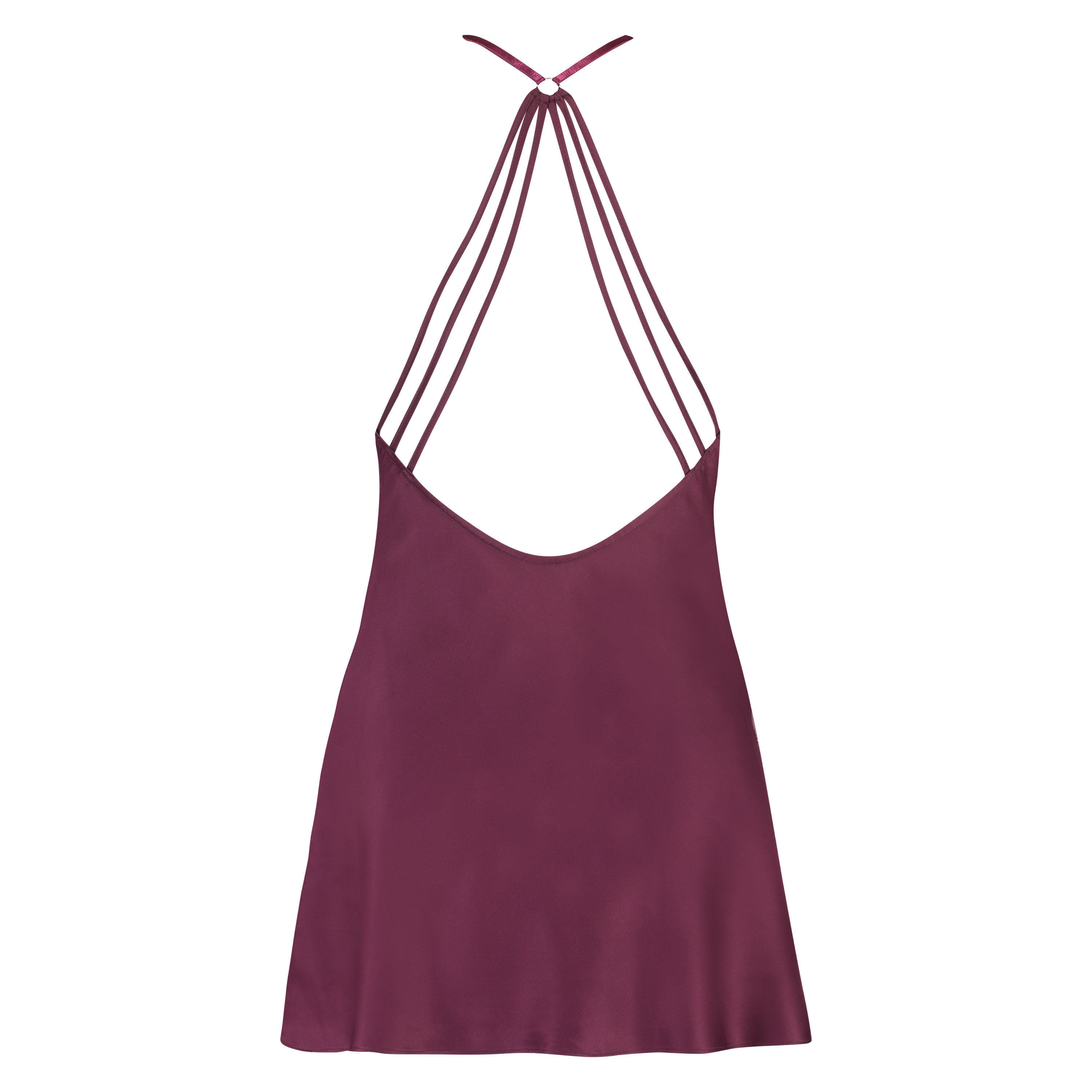 Vestido combinación Satin deep v, Morado, main